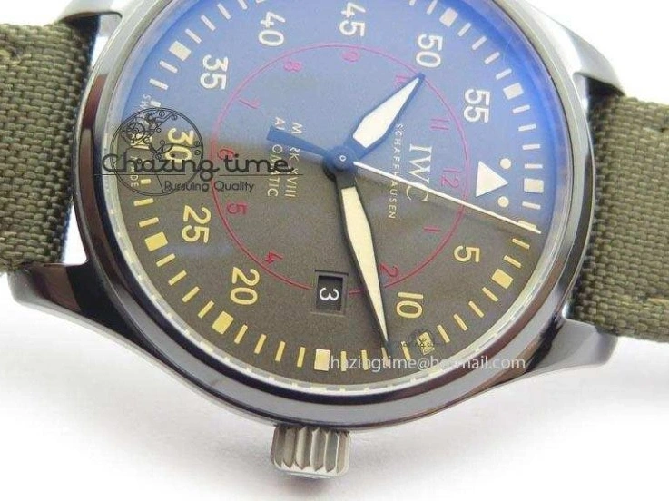 MIROTIME 0304 SunProtective MARK XVII IW324702 Real Ceramic MK Best Edition Green Dial On Green Nylon Strap A 7288